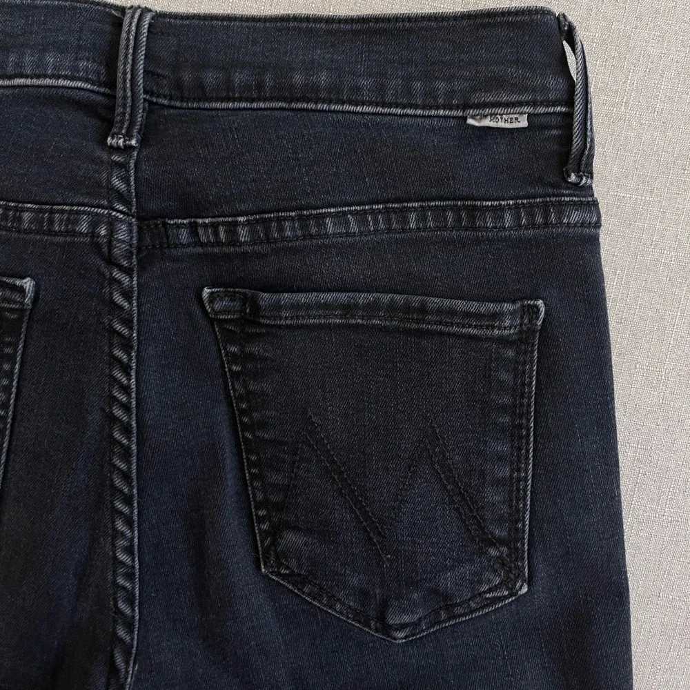 Mother Insider‎ Crop Step Fray Hem Night In Paris Jeans Women 26 Black High Rise